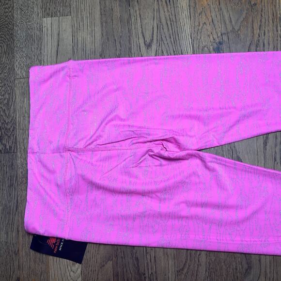 New Balance Girls Printed Performance High Rise Leggings Large 14/16 Black PinK - Picture 12 of 16